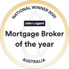 Rate My Agent - National Winner 2025 Mortgage Broker of the Year Australia